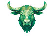 Green bull head polygon style isolated - Generative AI