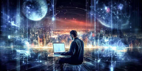 The latest Internet network technology and digital software was developed - generative ai.