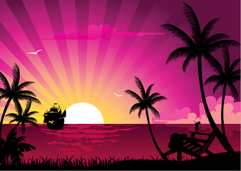 Poster - Summer background, vector