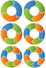 Wall Mural - Process cycle icons in stages of three through eight.