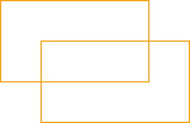 Wall Mural - Double orange rectangles outlines geometric frames borders simple plain shapes elements sign icon symbols isolated vector graphic minimal svg