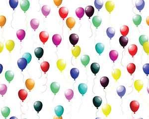 Canvas Print - seamless background of colour balloons in the air. Vector illustration.