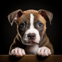 Canvas Print - Adorable American Staffordshire Terrier Pup