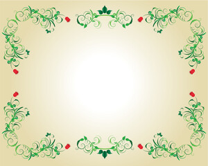 Wall Mural - Abstract floral vector frame backgrounds  in Victorian style