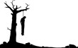 © Designpics - Editable vector silhouette of a man hanged from a dead tree