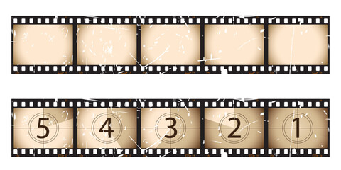 Sticker - Old film strip countdown.  Please check my portfolio for more film illustrations.