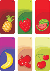 Wall Mural - vector illustration of a fruit set