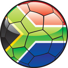 Wall Mural - fully editable illustration flag of  South Africa on soccer ball