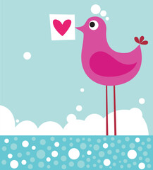 Poster - vector illustration of a cute valentine card