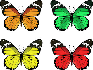 Sticker - Set of vector butterflies