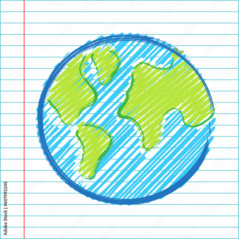 Hand drawing world map vector illustration Stock Vector | Adobe Stock