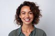 © Robert MEYNER - Medium shot portrait photography of a satisfied woman in her 30s that is placed against a white background . Generative AI