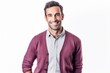 © Robert MEYNER - Portrait of a handsome young man smiling and looking at camera on white background