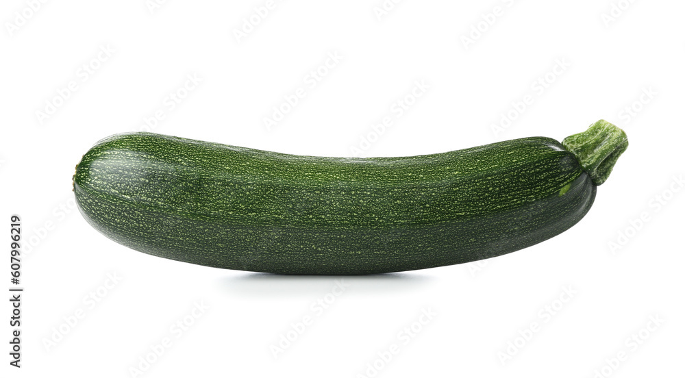 Fresh green zucchini on white background
