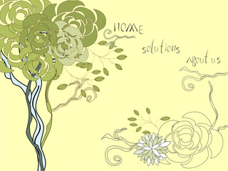 Wall Mural - website, brochure template with tree. all editable vector elements.