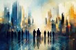 © ant - Abstract business background. Dynamic business environment surrounding with building.