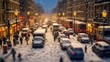 © AlexRillos - Aerial view of Paris, tilt shift, miniature. Generative AI
