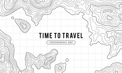 Travel background of topographic line map. Vector line pattern of wood rings countour. Outline pattern for outdoor concept templates. Contours of tree, concepts for geographic background.