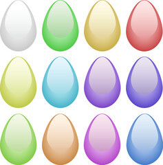 Sticker - Set of vector colorful eggs