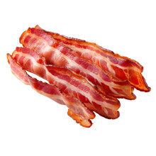 Slices Of Bacon Isolated On Transparent Background Cutout