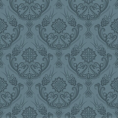  Luxury seamless grey floral wallpaper vector illustration
