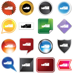 Sticker - Credit card variety set isolated on a white background.