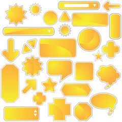 Poster - Set of multiple web labels and icons - yellow.