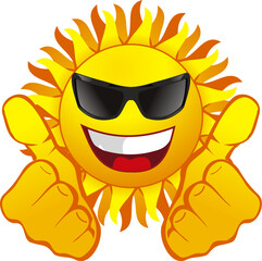 Wall Mural - vector smiling sun with glassess