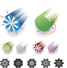 Vector illustration of the structure of microfiber
