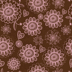 Sticker - Colorful seamless pattern - abstract flowers