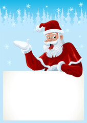 Wall Mural - Christmas Card with a congratulation of Santa Claus.