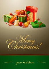 Wall Mural - editable vector Christmas card illustration