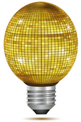 Poster - illustration of disco bulb on white background