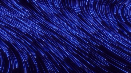 Wall Mural - futuristic stream of neon rays. particle trails background. communication and technology concept. se