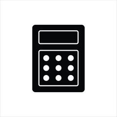 Ikon calculator, illustration vector isolated black in white background