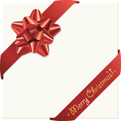 Poster - Christmas red bow and ribbons. Vector image.