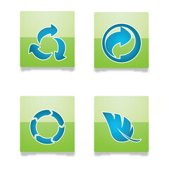 Sticker - illustration of recycle icons on white background