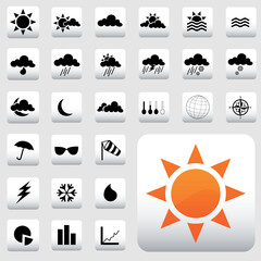 Wall Mural - vector set of various weather icons
