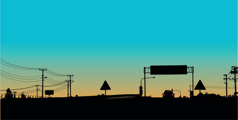 Sticker - vector illustration of a highway