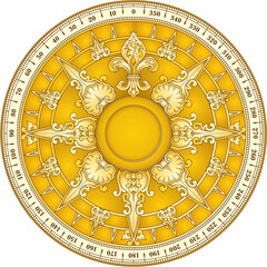 Sticker - Retro gold compass vector