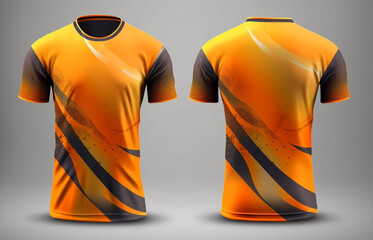 Wall Mural - Sport jersey template with front and back view, generative ai