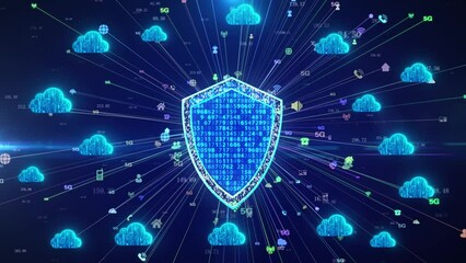 Cloud computing and network information security concept
