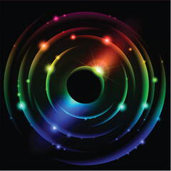 Wall Mural - abstract solar system. vector illustration on black #4