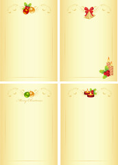 Wall Mural - Set christmas form for the letter with new year decorations. Vector illustration.