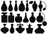 Fototapeta  - set of perfume bottle silhouettes, vector