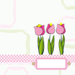 Sticker - Abstract flowers background with place for your text