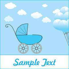 Sticker - illustration of little pram