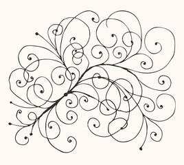 Sticker - Floral sketch drawing for your design