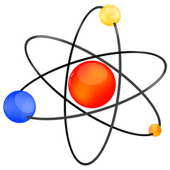 illustration of vector atom icon on isolated background