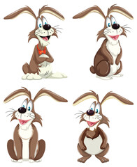 Wall Mural - set of rabbit cartoon in different pose